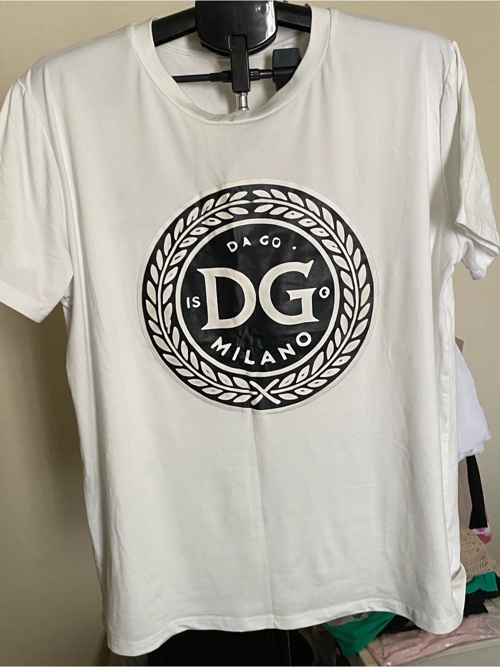 DG Milano White Short-Sleeve Logo T-Shirt
